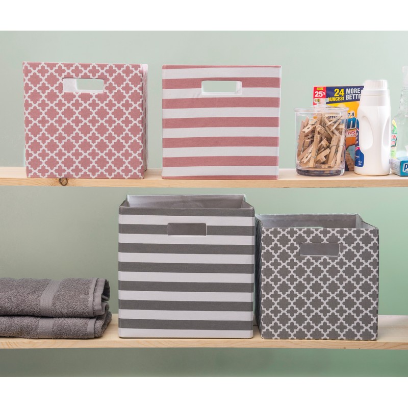 DII Cubo reticulado de poliéster, Lattice Rose, 11" Small Cube,