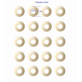 AOHOCA Replace Recon 1,Voyager EDC Pocket Knife Gasket Brass Washer,Folding Knives Replacement Cushion pad Ring Gasket, 0.3x14x6.2 mm,Pack of 20 pcs