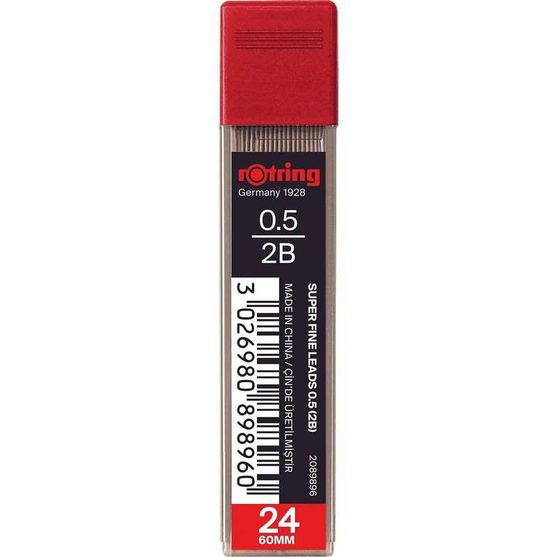 rOtring 0.5mm 2B Super Polymer Pencil Lead - Pack of
