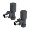 Hemlock - Anthracite Angled Towel Rail/Radiator valves Valves 1/2" /15mm