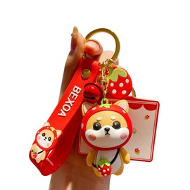 BEXOA Cute keychain Kawaii Anime Keychains Accessories, Shiba Inu Handbag Charms Car Cartoon Key Chain for Girl Women
