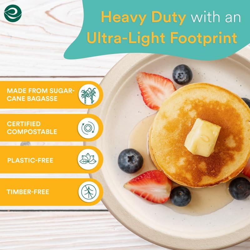 Eco Soul 9 Inch Round Paper Plates [Pack of 50]