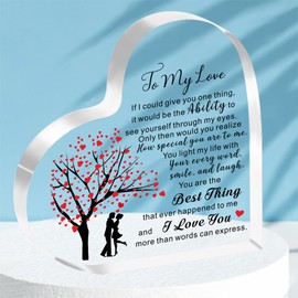 HULALA Romantic Valentines Day Gift For Him Her Couple Lover I Love You Plaque Gifts For Wife Girlfriend Boyfriend Husband Birthday Anniversary Christmas Wedding