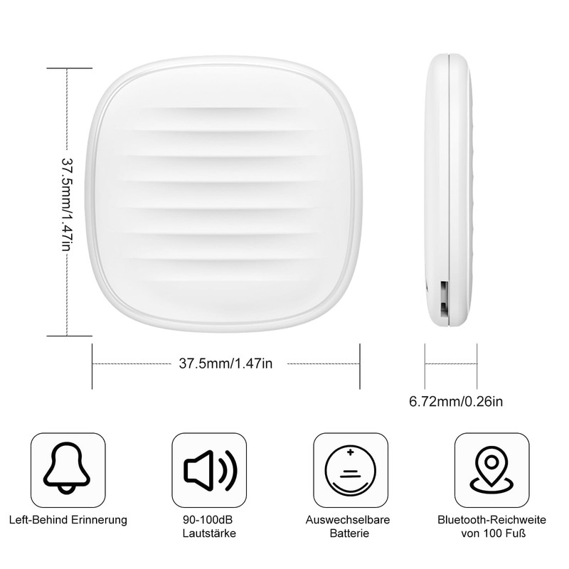VINGNUT Bluetooth Tracker,Gepäck Tracker,kompatibel mit Find My App (nur iOS),für
