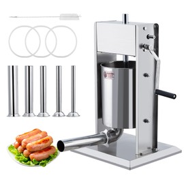 Sausage Stuffer, Manual 11LBS/5L Sausage Maker Machine, Meat Stuffer with Dual Speed, Stainless Steel Heavy Duty Sausage Filler with 4 Stuffing Tubes, for Commercial and Home Use
