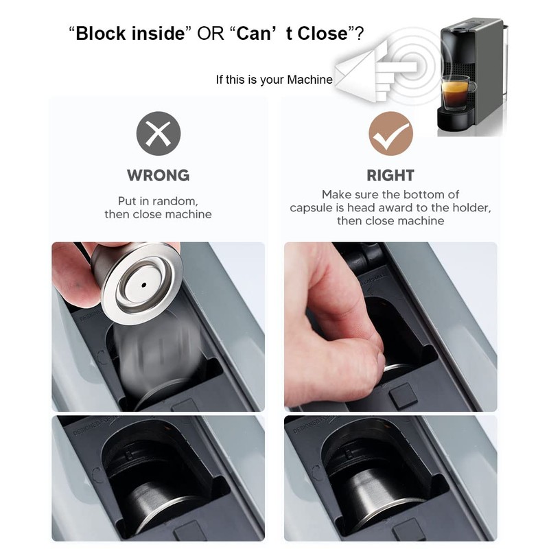 Stainless Steel Refillable Coffee Espresso Capsules, Reusable Coffee Pods Compatible