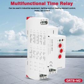 VIFER Multifunctional Delay Timer Relay GRT8-M2 with 10 Functions DIN Rail Mount AC 220V