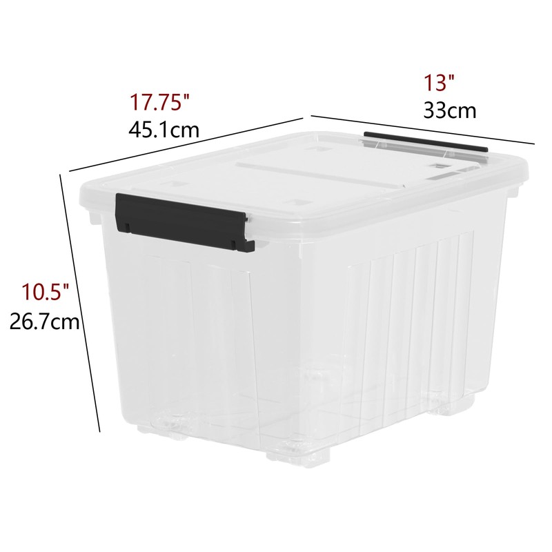 Uumitty 4-Pack 35 Quart Plastic Storage Bin with Secure Lid