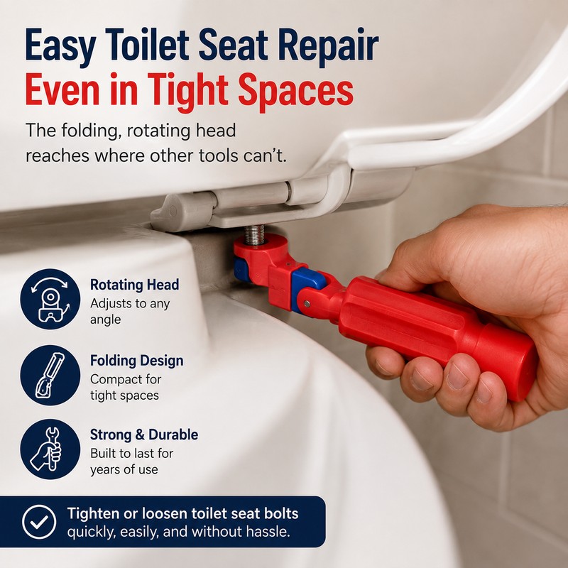 Toilet Seat Installation Wrench for Tight Spaces – Foldable 10/13/17mm