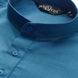 Sojanya (Since 1958, Kurta corta de algodón para hombre, Azul eléctrico, XX-Large