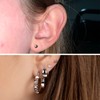 6 Pairs White Gold Plated Small Stud Earrings Set Cubic