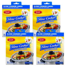 Slow Cooker Liners Regular Size Set - 8 Pack Bulk Disposable Slower Cooking Bags for Round and Over Slower Cooker (Fits 3-6.5 Quart)