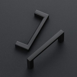 Ravinte 25 Pack Matte Black Cabinet Pulls Slim Kitchen Cabinet Handles 3 inch Hole Centers Drawer Pulls Kitchen Drawer Handles Cabinet Hardware Square Kitchen Cabinets Cupboard Pulls