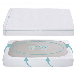 American Baby Company 2 Pack Waterproof Fitted Crib and Toddler Mattress Protector, Quilted Crib & Toddler Mattress Pad Cover, White, 52"x28"x9"