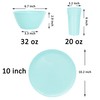 Youngever 18-Piece Plastic Kitchen Dinnerware Set, Plates, Dishes, Bowls, Cups,