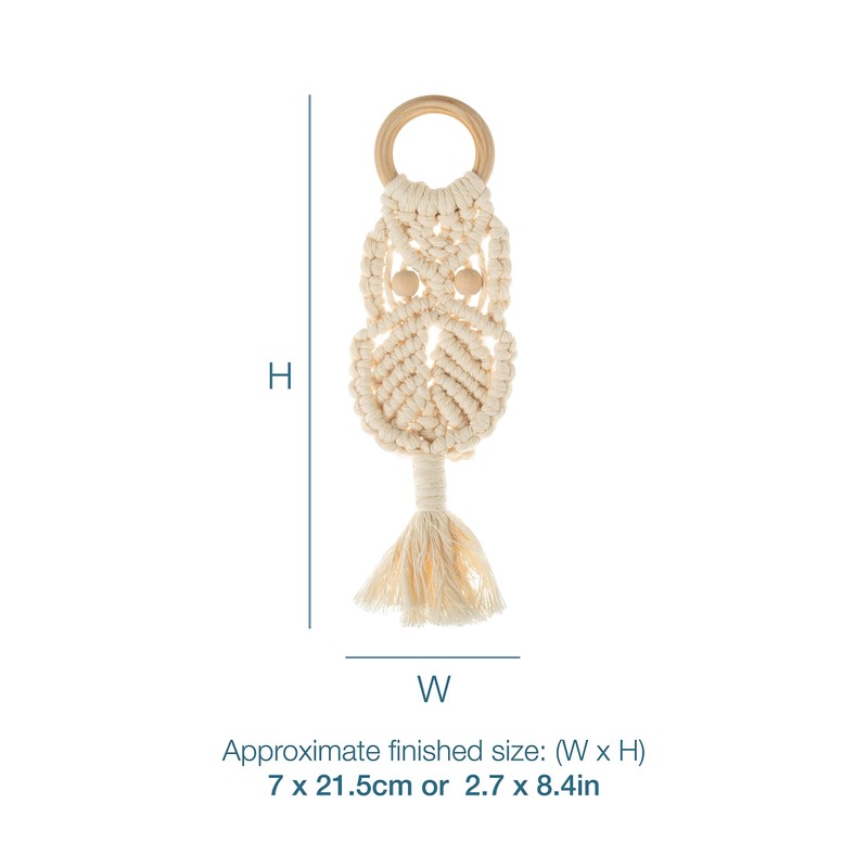 Trimits Make Your Own Macramé Decoration Kit, Natural Owl