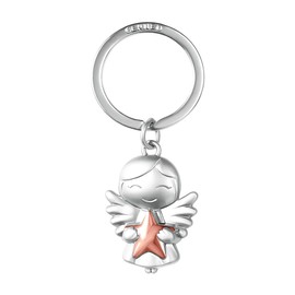 GERNEO® Guardian Angel Keyring Emilia - Lucky Charm with Star in Gold, Rose Gold or Silver, Rose Gold
