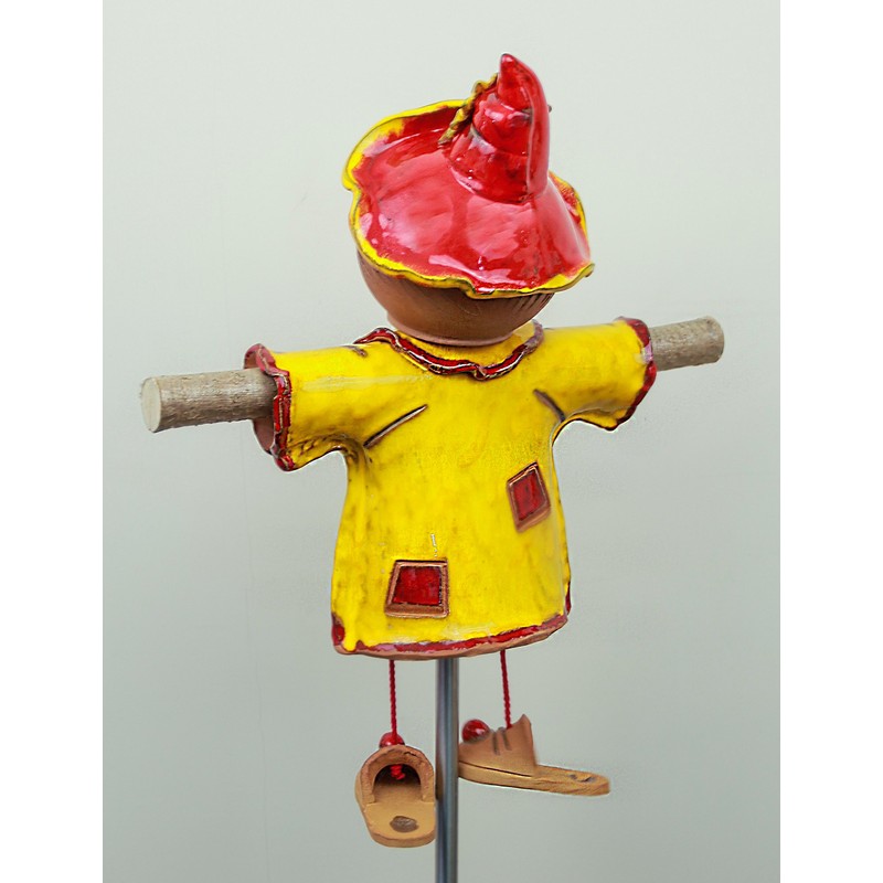 Midene Ceramic Garden Decoration - Yellow Scarecrow