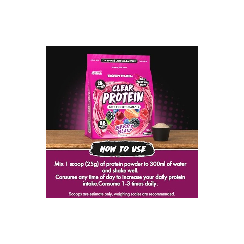 BodyFuel Clear Protein - Beef Protein Isolate - Clear &