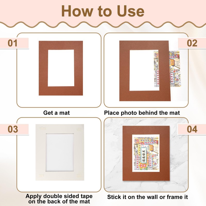uxcell Picture Mats, 8 x 10 Mat Board Center for