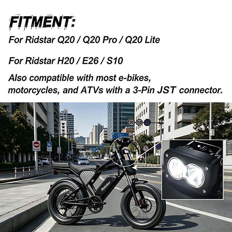 Znddcy Baja Style LED Headlight for Ridstar Q20/Q20 Pro/Q20 Lite/H20/E26/S10,