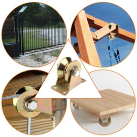 SWTYExt 32 mm Pulley, Pack of 6 Pulleys for Ropes, V-Groove Steel Swivel Pulley, 1.2 Inch Heavy Duty Castors, Load Capacity 200 kg for Sliding Door, Pulley System, Roller Doors, Washing Line, Wire