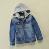 Mallimoda Kids Boys Girls Hooded Denim Jacket Zipper Coat Outerwear