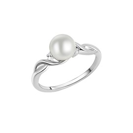Zeeme Pearls 379270402 Women's Ring 925 Sterling Silver Shiny Pearl White, Sterling Silver, Pearl