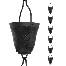 Rain Chains Direct Contempo Rain Chain Extension, 3 Feet Length, Aluminum, Black Powder Coated, Functional and Decorative Replacement for Gutter Downspouts