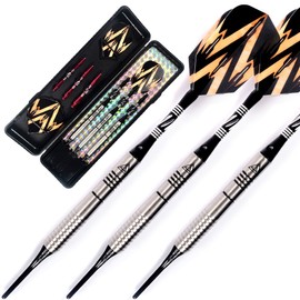 CUESOUL Soft Tip Tungsten Darts - 85% Tungsten Darts Set with 16.10 Grams Precision Barrel