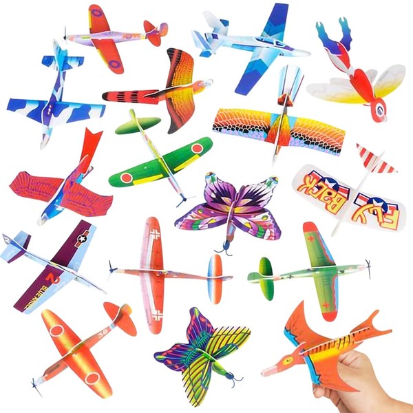 ArtCreativity Foam Flying Glider Assortment for Kids, Set of 48, Lightweight Planes with Various Designs, Individually Packed Airplanes, Fun Birthday Party Favors, Goodie Bag Fillers for Boys & Girls
