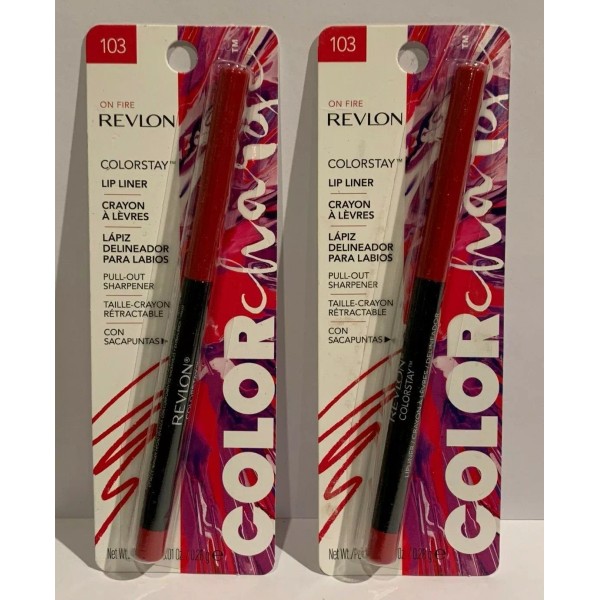 Revlon Lot Of 2 Revlon Colorstay Lip Liner ON FIRE