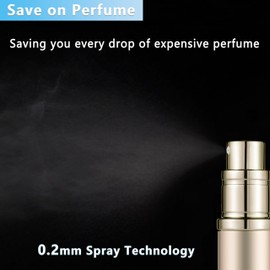 Qavhun Refillable Perfume Atomizer Travel Bottle 5ml Leakproof Luxury Travel Perfume Refillable Bottle, Portable Fragrance Atomiser (Gold)