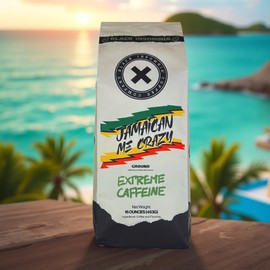 Black Insomnia Extreme Caffeine Coffee - Jamaican Me Crazy Flavored World's Strongest Highly Caffeinated Coffee - Classic Roast, Ground - 1lb