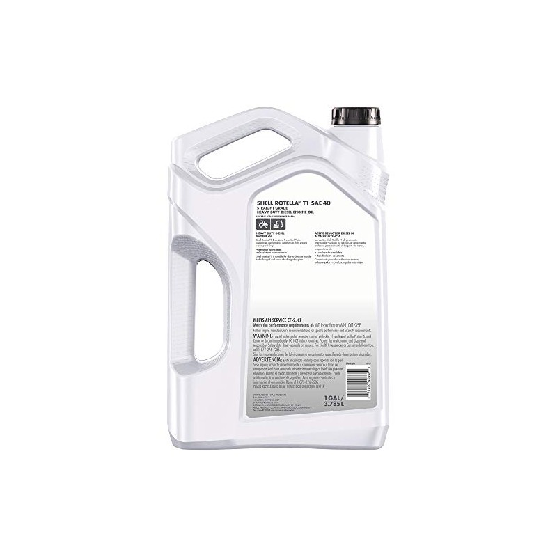 Shell Rotella 550045381 T1 Motor Oil (40 CF/CF-2), 1 gallon