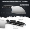 FINTISO Meat Cleaver Knife, 6.5 Inch Sharp Serbian Chef Knife,