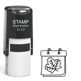 stampexpression - Calendar with Leaf Self Inking Rubber Stamp - Black Ink (A-63160)