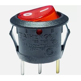 TAIHENG TH1 T85 T125 15A 250V~ T120 125V~T80 T125 Round Red Lamp Rocker Switch