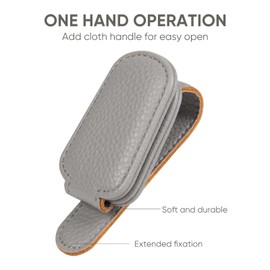 Anfly Sunglasses Holders for Car Visor 2 Pcs, Glasses Holder for Car, Eyeglass Hanger Clip for Car Sun Visor Accessories Grey