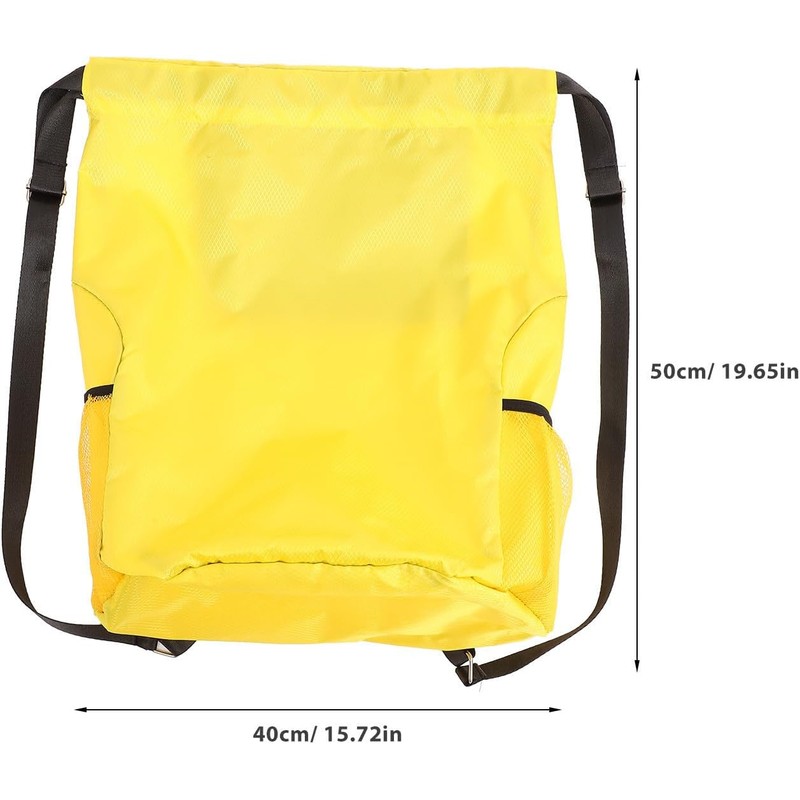 Bolsa Grande Cordón de Tela Oxford Amarilla para Deportes y