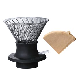 Pour Over Coffee Maker，Clever Coffee Dripper, V60 Drip Filter with On/Off Switch Silicone Glass Filter, Brew Like French Press & Pour Over, Paper Filter, Borosilicate Glass, BPA-Free, Easy Clean