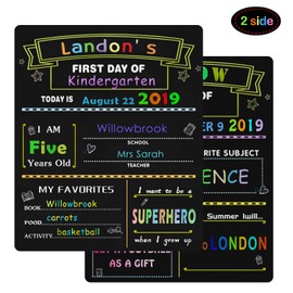 First Day and Last Day School Chalkboard - Back to School Sign 1st Day School Stats Photo Prop