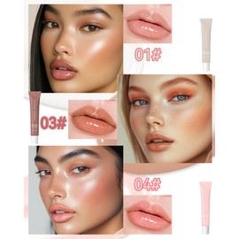 Tinted Lip Butter Balm,3 Colors Hydrating Lip Balm Lip Gloss Vanilla Sheer Tint Stain Non-Sticky Lip Glow Oil for Instant Moisture,Shine and Soothing Women Dry Cracked Lip Care Lip Sleeping Mask-Set A