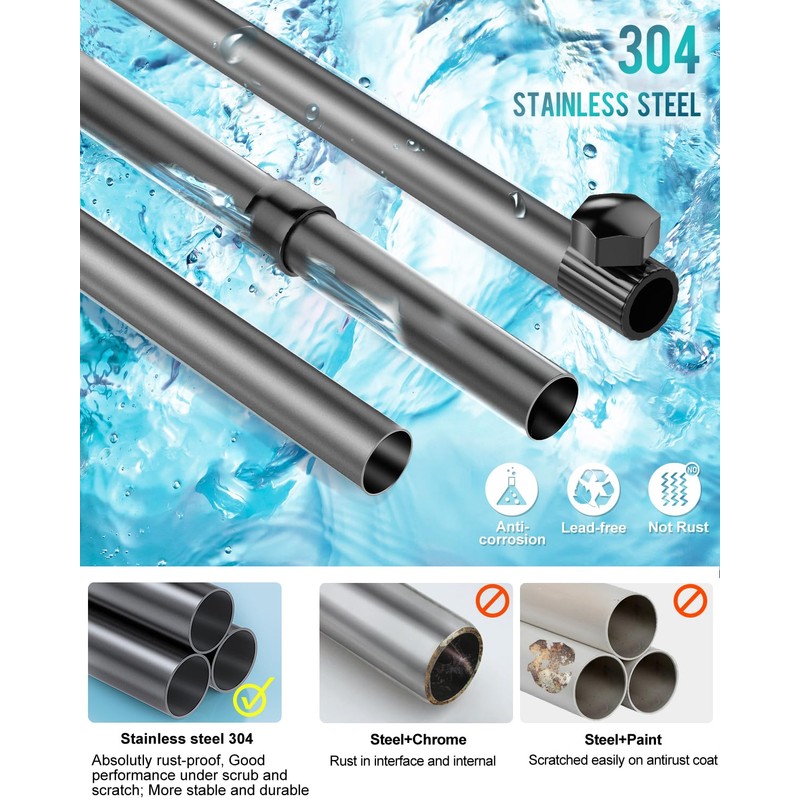 ADOVEL 4 Layer Corner Shower Caddy, Stainless Steel ​Constant Tension