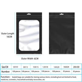 100Pcs Black Mylar Ziplock Bags Foil Sealed Bags Holographic Plastic Packaging Bags,8x13cm Smell Proof Bags Sweet Pouches Bags,Small Resealable Bags Sample Bags Storage Grip Seal Bags for Food,Jewelry