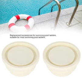 Haowecib Pool Ladder Rubber Buffer, 2 Pieces Safety Protection Replacement Pool Ladder Exquisite Workmanship Pool Ladder Bumper Set for Most Swimming Pool Ladders