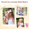 Ice Cream Hair Bow Clips, 3.4 Inch Sparkly Confetti Sprinkle
