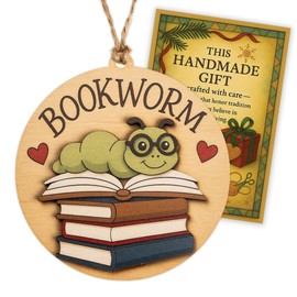 Bookworm Christmas Ornament 2025, Bookshelf Ornament, Funny Ornament, Book Lover Gifts for Women Men, Book Club Gifts, Bookworm Gifts, Bookish Ornament, Gifts for Book Lovers, Book Gifts