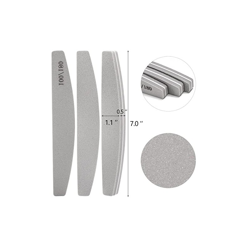 Lingtoolator Buffers 100/180 Grit Washable Double Sided Nail Sanding Block