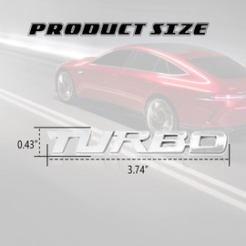 Turbo Car Emblem, 3D Metal Turbo Badge for Auto Side Body Fender Trunk, Automotive Replacement Decoration Decal Sticker, Tailgate Letter Nameplate Universal for All Vehicles Trucks SUV (Sliver)